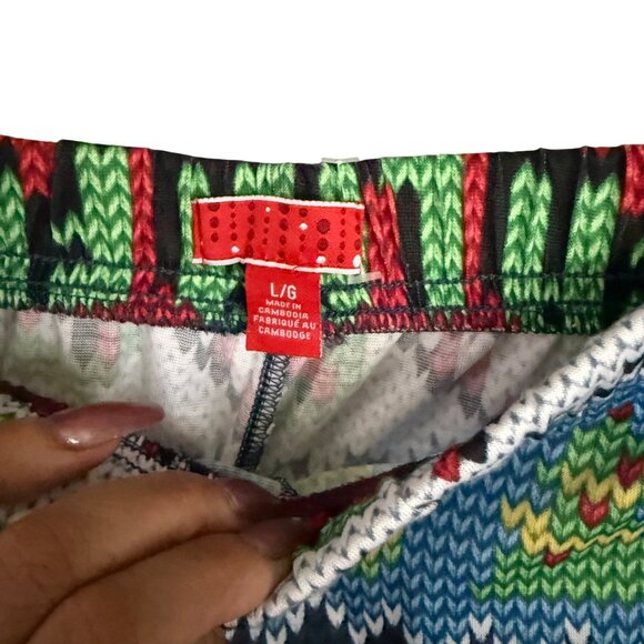 Ugly Christmas Pants With Festive Patterns & Elastic Waist NWOT - Picture 3 of 6